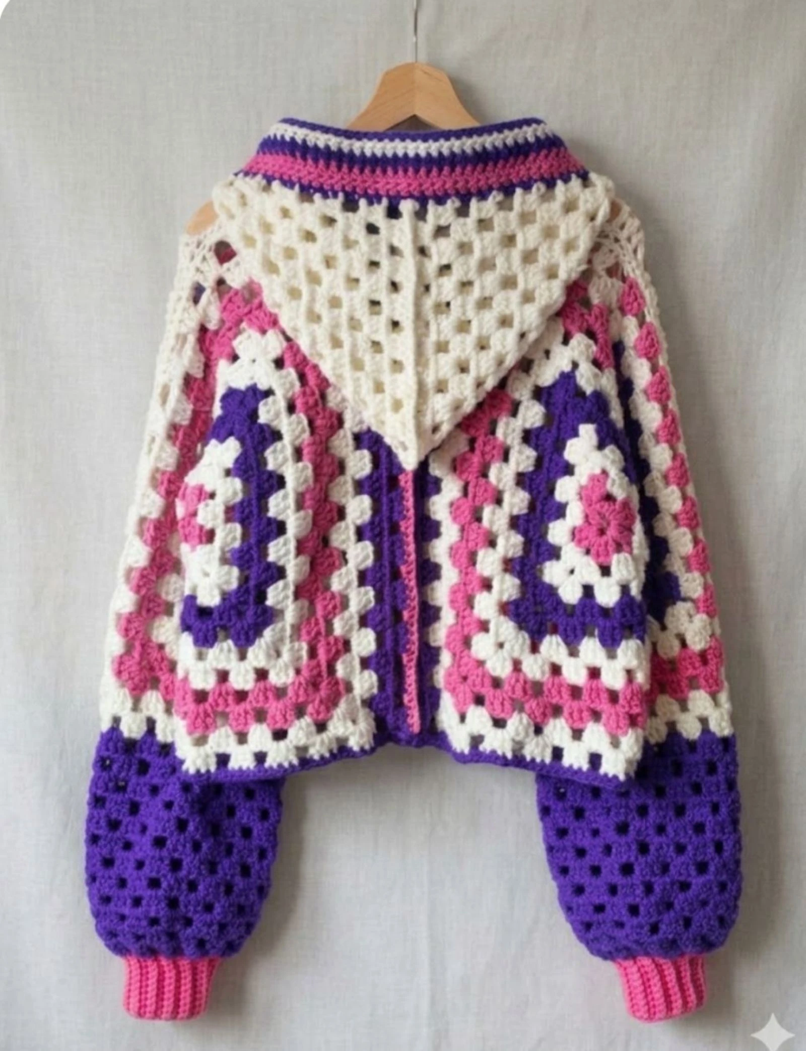 Veste avec capuche en crochet – photo 6
